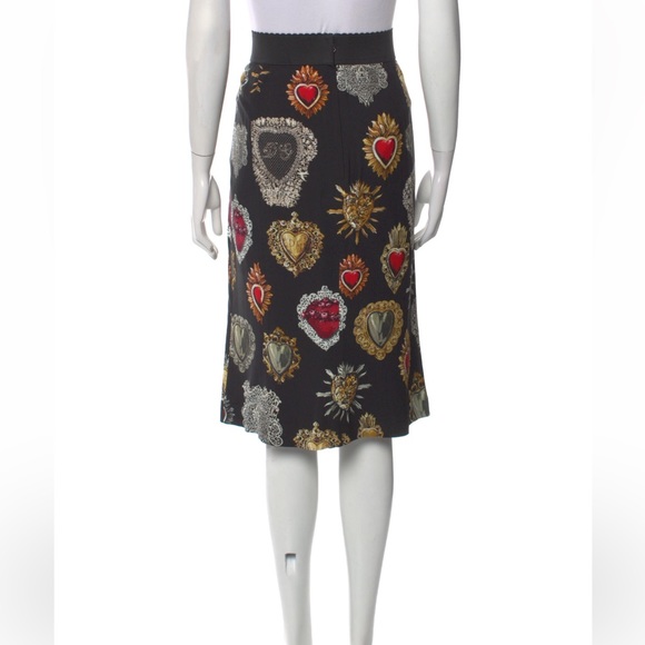 Printed Cady Straight Midi Skirt dolce Gabbana retail $2,500 sold - Picture 5 of 16